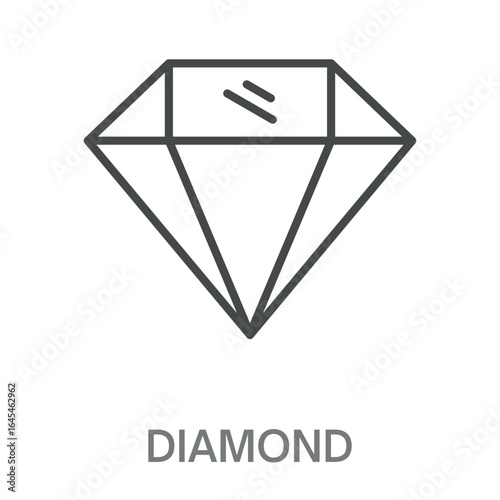 Diamond Simple Style Design Outline Symbol Illustration