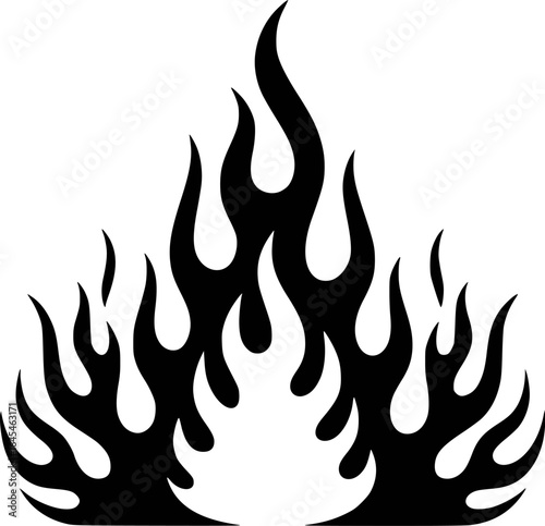 Black flames rising and spreading fire heat