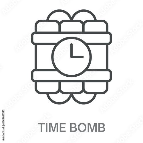 Time Bomb Simple Style Design Outline Symbol Illustration