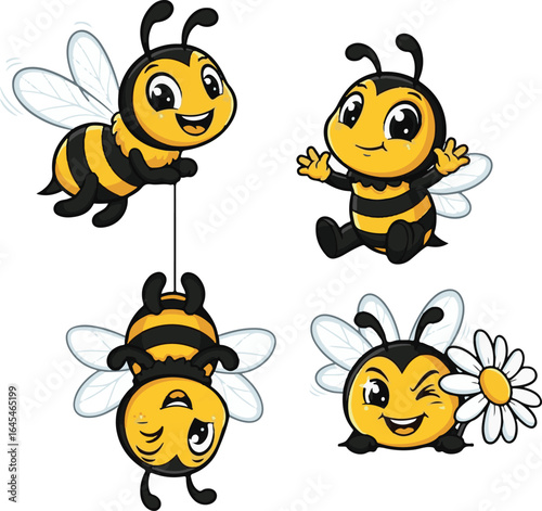 Cute bumblebee character banner for children s products
