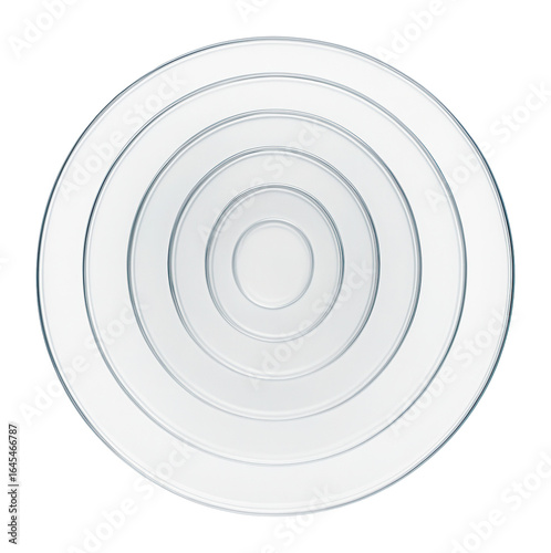 Concentric rings of transparent material, each with a different level of opacity.