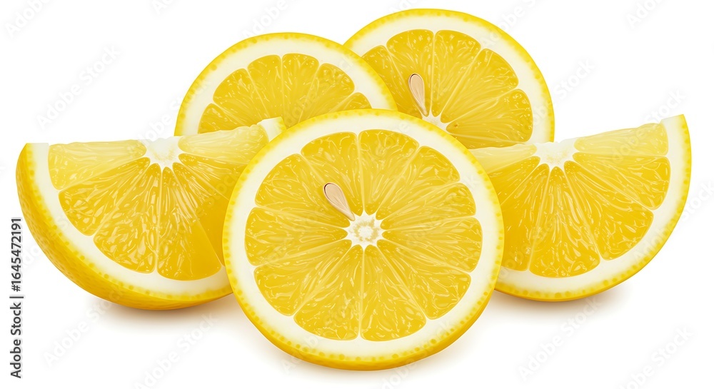 Fototapeta premium Sliced Lemon Citrus: Fresh and Vibrant