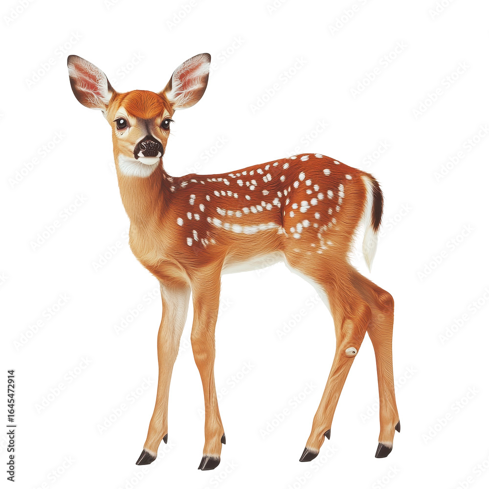 Adorable Whitetail Fawn Black Background Wildlife Nature, isolated on a transparent background Adorable Whitetail Fawn Black Background Wildlife Nature, isolated on a transparent background