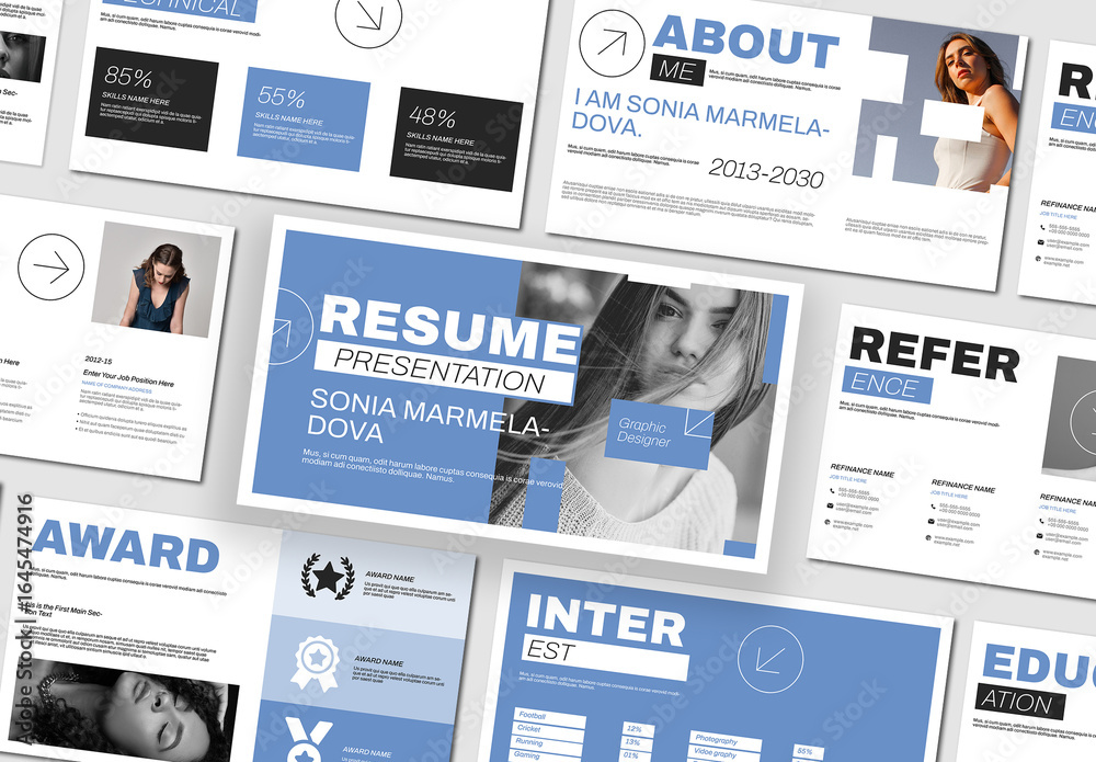 Modern Resume Presentation Template Stock Template | Adobe Stock