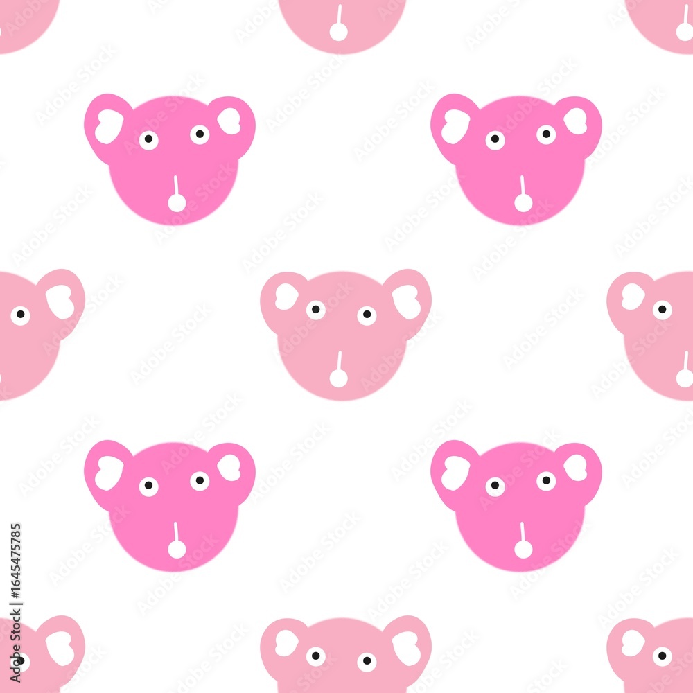 Cute pink bear faces in a minimal style arranged in a seamless pattern on a white background, perfect for playful and modern design projects.
Cute pink bear faces in a minimal style arranged in a seamless pattern on a white background, perfect for playful and modern design projects.