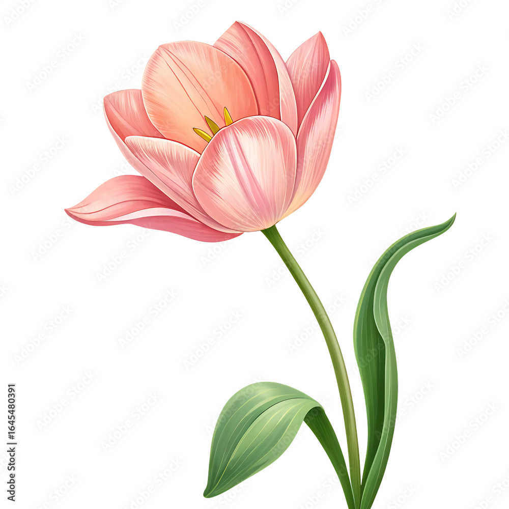 Fototapeta premium tulip flower cartoon isolated on white background