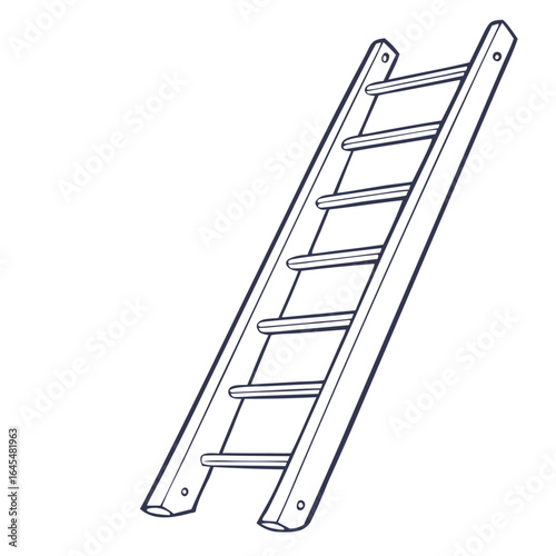 ladder line art isolated on white