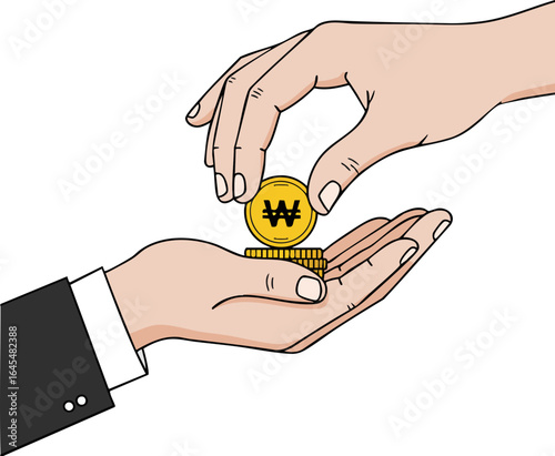 Money, coins, coins, coins, points, coins in hand, subsidies