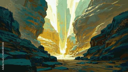 Abyssal Basin deep valley isolated watercolor vector illustration svg