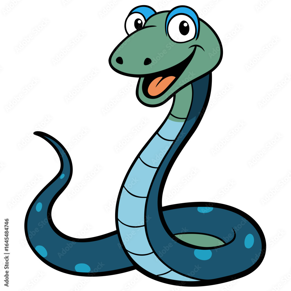 Fototapeta premium vector illustration of a cartoon snake