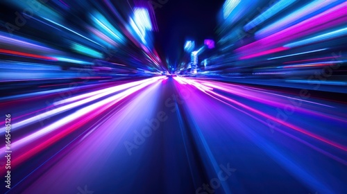 Night city lights blur