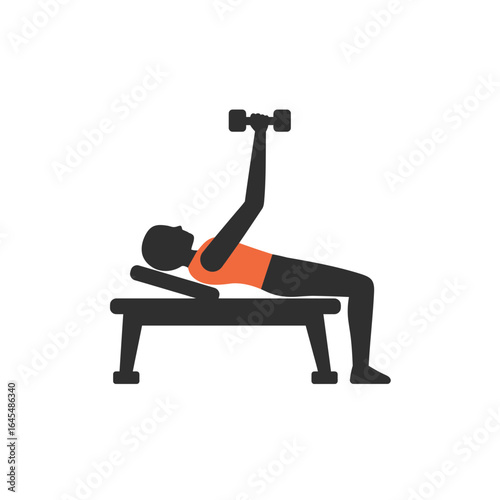 Dumbbell Chest Press Workout: A person is performing a dumbbell chest press exercise on a bench, focusing on muscle development and strength.