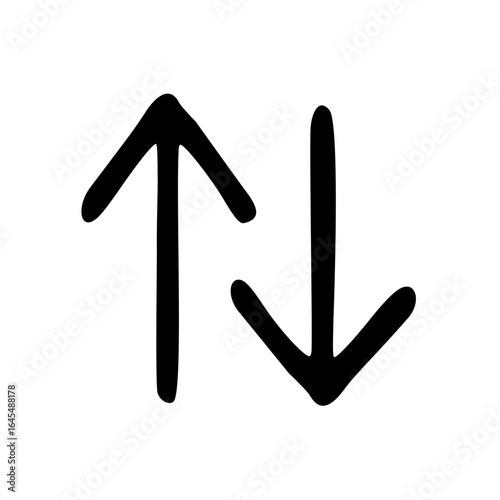Down Up Arrows Hand Drawn Doodle