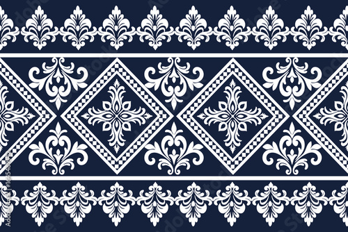 Full-length, seamless floral pattern, black and white, designed for decorating backgrounds, fabrics, clothing.