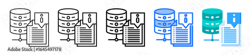 Data Information Icon In 5 Different Styles Set Collection