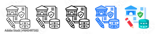 Data Governance Icon In 5 Different Styles Set Collection