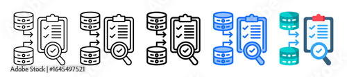Data Validation Icon In 5 Different Styles Set Collection