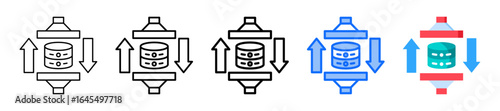 Data Compression Icon In 5 Different Styles Set Collection
