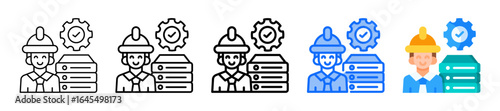 Data Engineering Icon In 5 Different Styles Set Collection