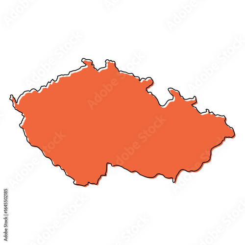 Czech republic map symbol shape, travel web flat concept icon vector illustration .