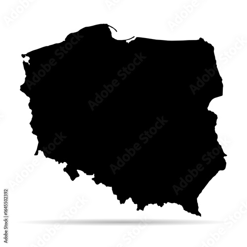 Poland map symbol shape, travel web flat concept icon vector illustration .