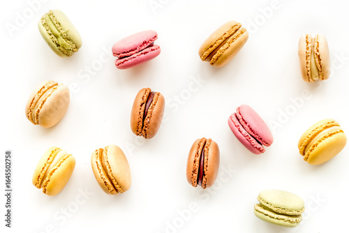 Wallpaper Mural Macarons design on white background top view pattern Torontodigital.ca