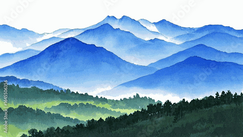 Mountain Tones Mountain nature isolated watercolor vector illustration svg