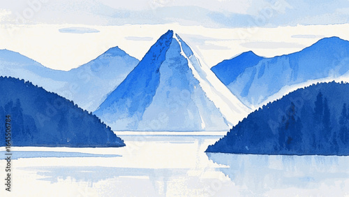 Highland Blend Mountain nature isolated watercolor vector illustration svg