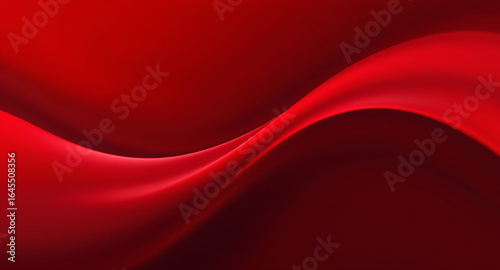 Flowing red fabric wave with soft light and shadow