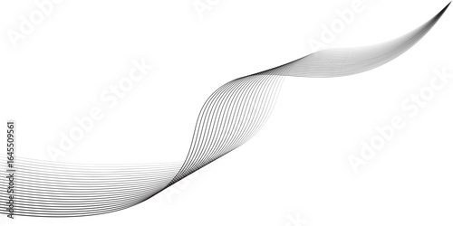 Technology abstract lines on white background. Grey Wave Swirl, frequency sound wave, twisted curve lines with blend effect. vector