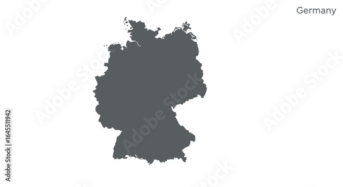 Germany map silhouette: detailed country outline design for educational and geographical use