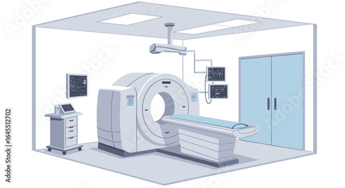 Modern medical imaging room with advanced ct scanner technology