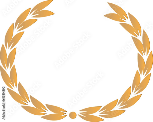 Golden laurel wreath vector with decorative leaves and award design