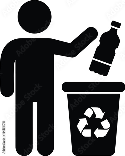Person recycling plastic bottle