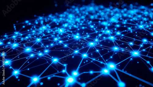 Futuristic Blue Network Connections Background