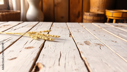 Rustic Wheat on Vintage Wooden Table