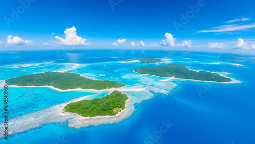 Tropical Island Paradise Aerial View
