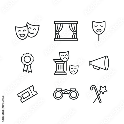 Theatre and Drama Icons set