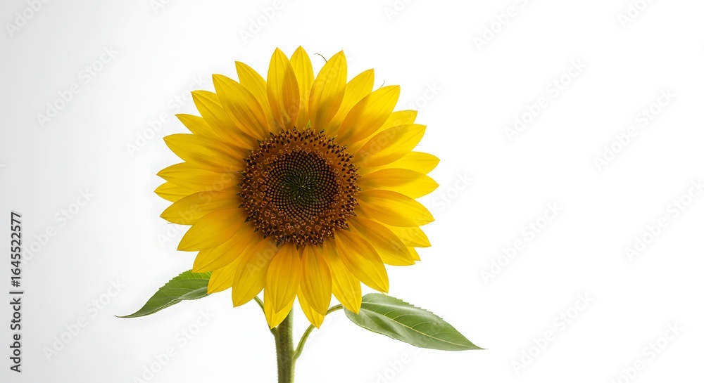 Fototapeta premium Radiant Sunflower Bloom on White