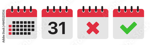 Calendar Status Icons – Minimalist Vector Set for Scheduling Apps & Productivity Tools