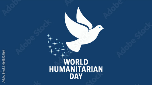 World Humanitarian Day Dove Peace Symbol Poster