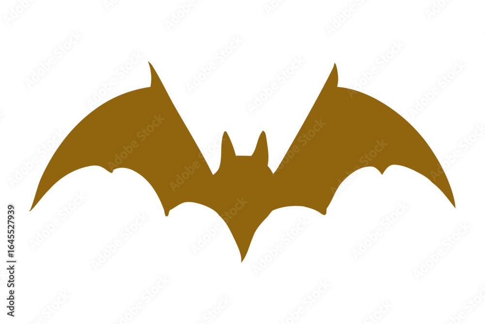 Fototapeta premium Brown bat silhouette, symbol of mystery and the night. 