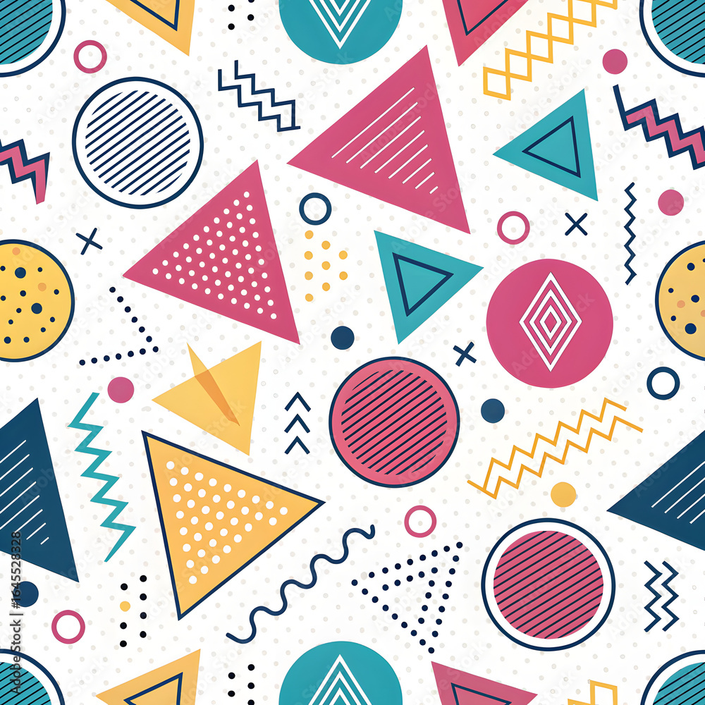Obraz premium Colorful Memphis Pattern – Retro 80s Style