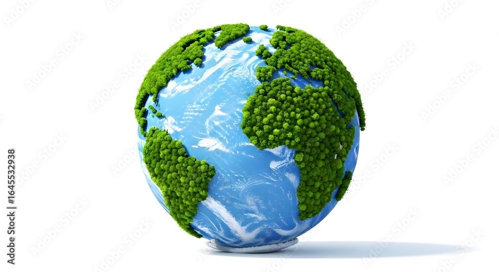 Fototapeta premium Green earth globe illustration vector for ecology and environment concepts