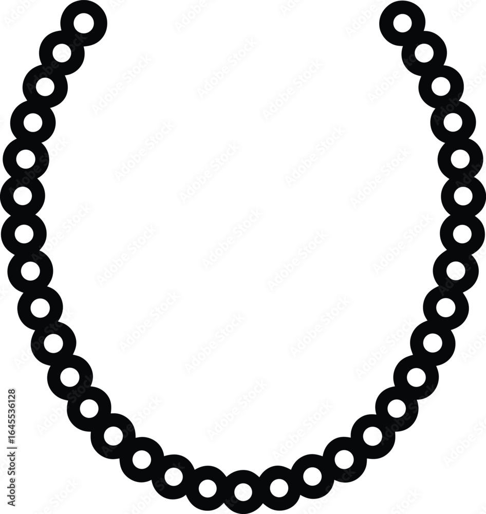 Fototapeta premium pearl necklace vector silhouette transparent background