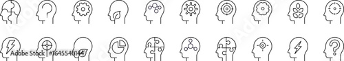 Thought Outline Simple Icons Bundle. Contains Icons of Mental Health for Graphics, Concept, Apps