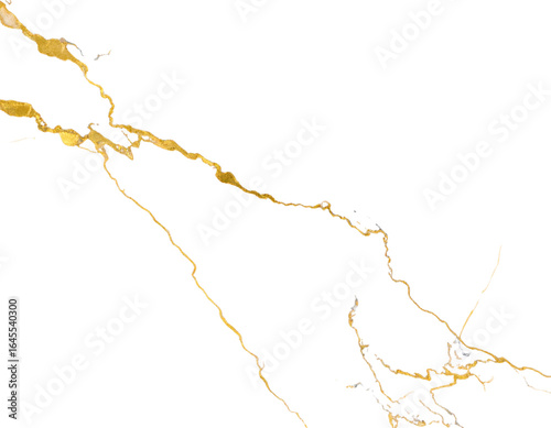White and Gray Marble Texture with Flowing Gold Veins, Isolated Luxury Background