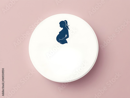 vector illustration of a pregnant woman in a circle
