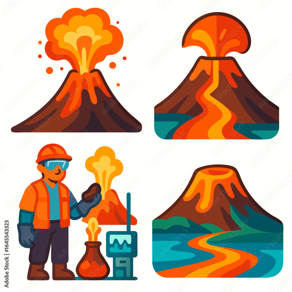 Fototapeta premium Volcano Science Day