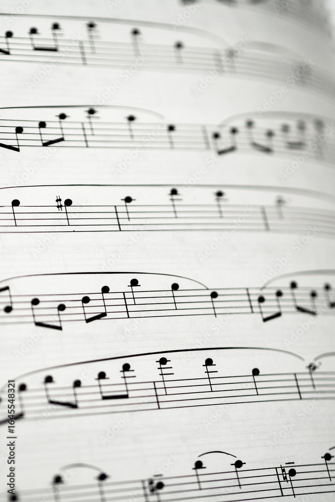 Fototapeta premium Close up of Sheet Music and Musical Notes